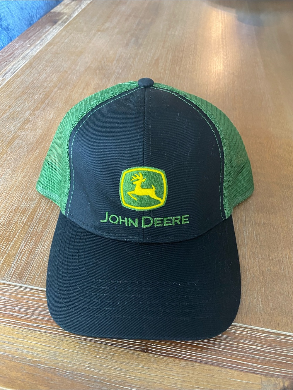 John Deere Black and Green Logo Mesh Cap